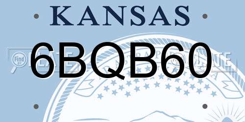 6BQB60 Kansas License Plate