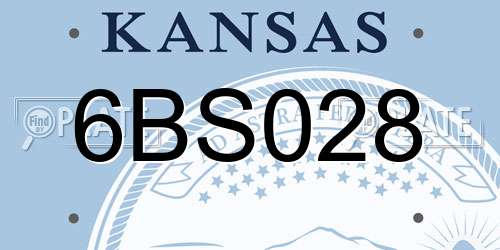 6BS028 Kansas License Plate