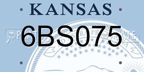 6BS075 Kansas License Plate