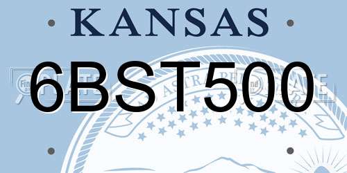 6BST500 Kansas License Plate