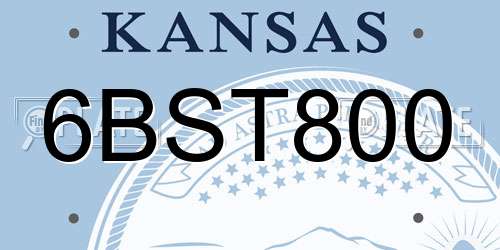 6BST800 Kansas License Plate
