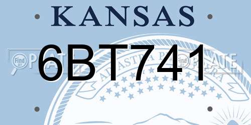 6BT741 Kansas License Plate