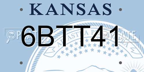 6BTT41 Kansas License Plate