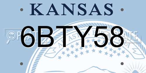 6BTY58 Kansas License Plate