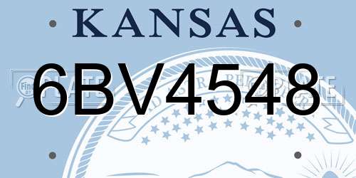 6BV4548 Kansas License Plate