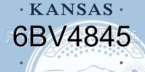 6BV4845 Kansas License Plate