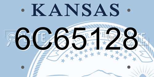 6C65128 Kansas License Plate