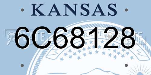 6C68128 Kansas License Plate