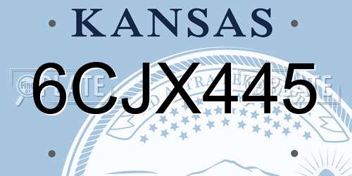6CJX445 Kansas License Plate