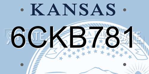 6CKB781 Kansas License Plate
