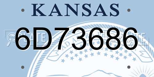6D73686 Kansas License Plate