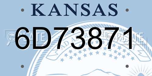 6D73871 Kansas License Plate