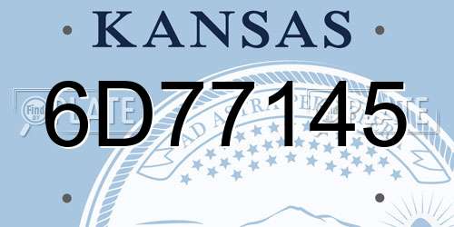 6D77145 Kansas License Plate