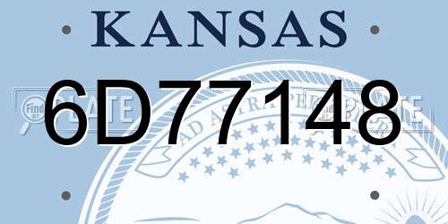 6D77148 Kansas License Plate