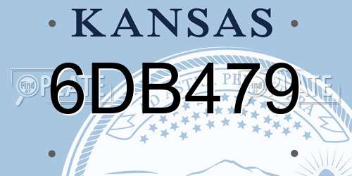 6DB479 Kansas License Plate