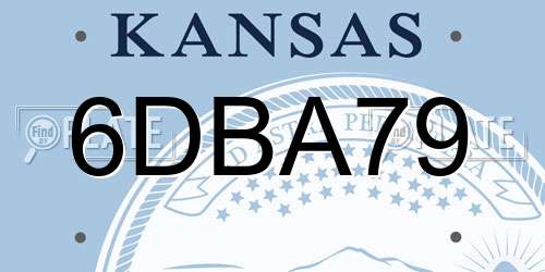 6DBA79 Kansas License Plate