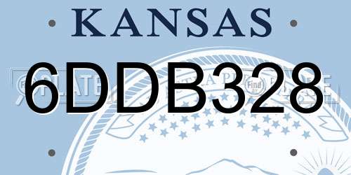 6DDB328 Kansas License Plate
