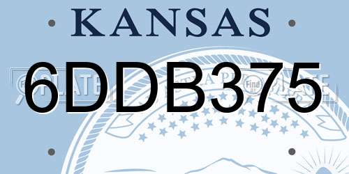 6DDB375 Kansas License Plate