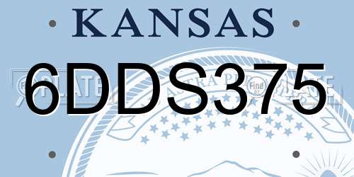 6DDS375 Kansas License Plate