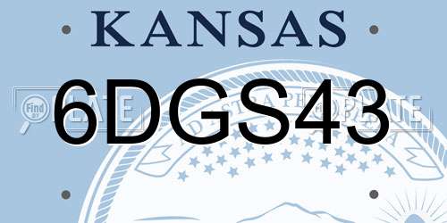 6DGS43 Kansas License Plate