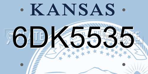 6DK5535 Kansas License Plate