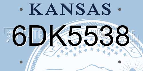 6DK5538 Kansas License Plate