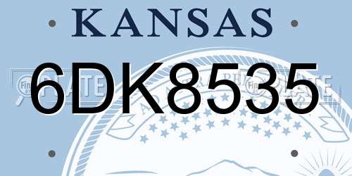 6DK8535 Kansas License Plate