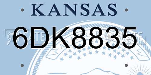 6DK8835 Kansas License Plate