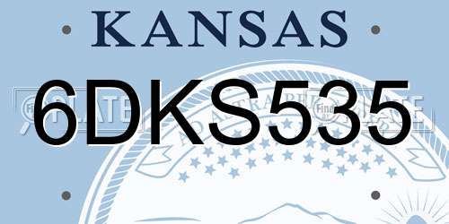 6DKS535 Kansas License Plate