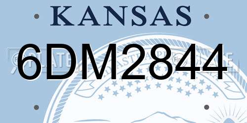 6DM2844 Kansas License Plate