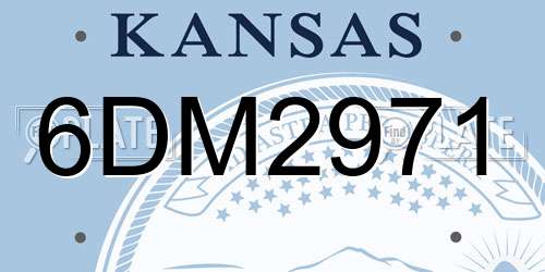 6DM2971 Kansas License Plate