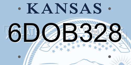 6DOB328 Kansas License Plate