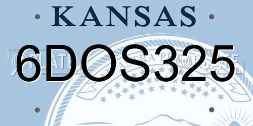 6DOS325 Kansas License Plate