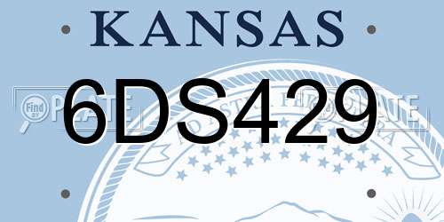 6DS429 Kansas License Plate