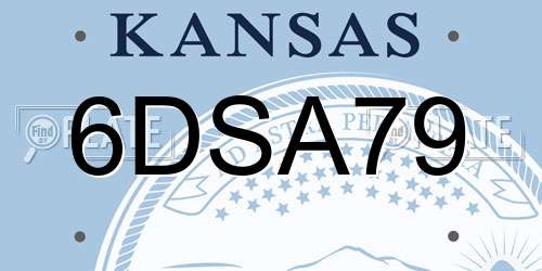 6DSA79 Kansas License Plate