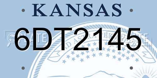 6DT2145 Kansas License Plate