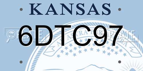 6DTC97 Kansas License Plate