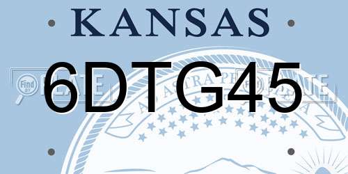 6DTG45 Kansas License Plate