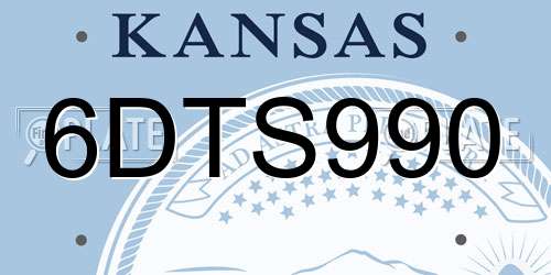 6DTS990 Kansas License Plate