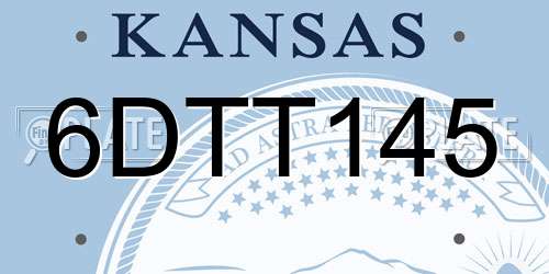 6DTT145 Kansas License Plate