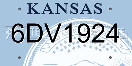 6DV1924 Kansas License Plate