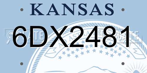 6DX2481 Kansas License Plate