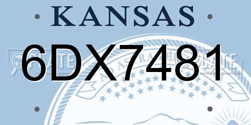 6DX7481 Kansas License Plate