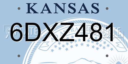 6DXZ481 Kansas License Plate