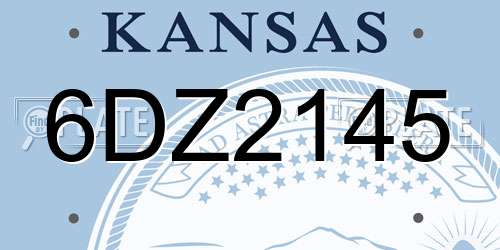 6DZ2145 Kansas License Plate