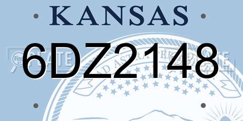 6DZ2148 Kansas License Plate