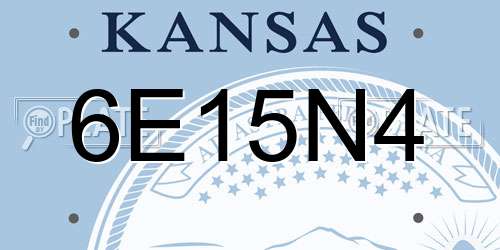 6E15N4 Kansas License Plate
