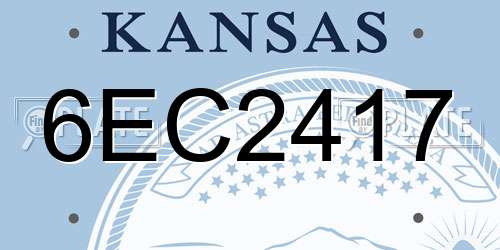 6EC2417 Kansas License Plate