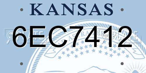 6EC7412 Kansas License Plate