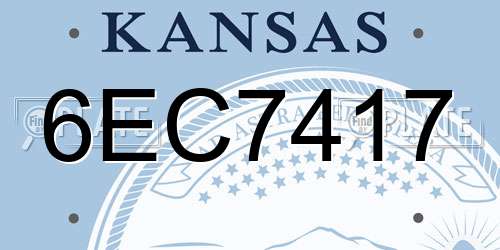 6EC7417 Kansas License Plate